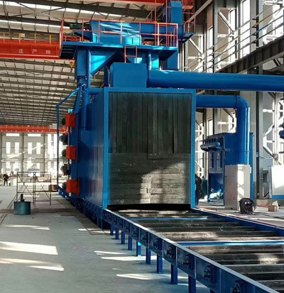 鋼結(jié)構(gòu)拋丸機(jī)，除掉鋼材表面上的銹層、氧化皮的設(shè)備